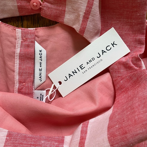 NWT Janie and Jack Striped Pink Dress in size: 6 - Picture 6 of 7